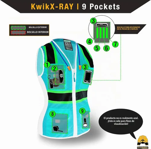 Vista 6 de KwikSafety Multi-Color Safety Vest for Women ANSI Class Unrated Hi Vis Vest