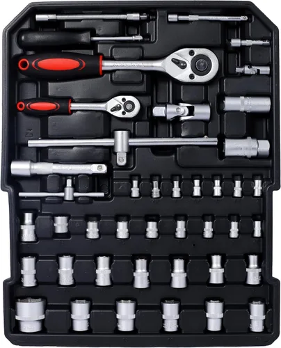 Vista 5 de 969 piezas de aluminio Trolley Case Tool Set Toolbox Storage Case General Kit de herramientas para el hogar - Perfecto para propietarios