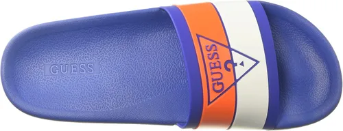 Vista 5 de GUESS Sandalias Edeno Slide para hombre, Azul (Medium Blue)