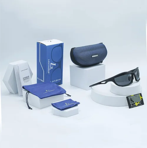 Vista 6 de Lasiyanor Gafas de sol deportivas polarizadas TAC ligeras TR90 ajustables para las patillas de la nariz para correr ciclismo UV400 para hombres