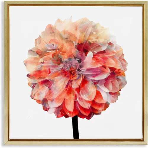 Vista 15 de Stupell Industries 'Flor De Acuarela Coral Brillante' Arte Giclée Blanco costero (Texturado)