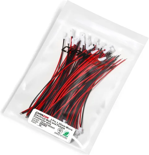 Vista 6 de Chanzon 30 pares JST1.0.984 in 2 Pin Micro conector conector UL1007 alambre Alambre de cobre estañado, 3.937 in extra largo, para PCB, drone, tira