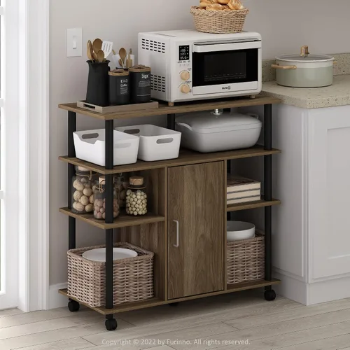 Vista 50 de Furinno LUDER - Estantería de libros, estantería moderna de 2 niveles, estantería abierta de 9 x 16 x 21, para sala de estar, dormitorio, oficina