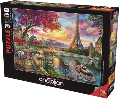 Vista 3 de Anatolian Puzzle - Blooming Paris, rompecabezas de 3000 piezas #4919, multicolor