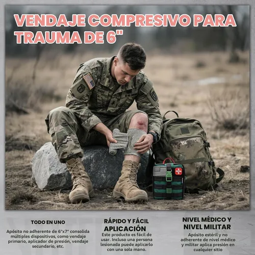 Vista 4 de Kit de primeros auxilios de supervivencia - Kit de trauma IFAK con vendaje de trauma, férula, torniquete, cuidado de heridas, control de sangrado