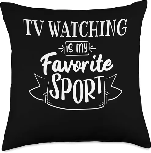 Vista 4 de TV watching favorite hobby TV Watching is My Favorite Sport - Almohada de 16 x 16 pulgadas, multicolor