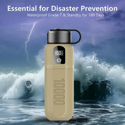 Vista 7 de Banco de energía resistente de 10,000 mAh con carga rápida USB-C PD, IP68 impermeable a prueba de golpes, cargador táctico al aire libre