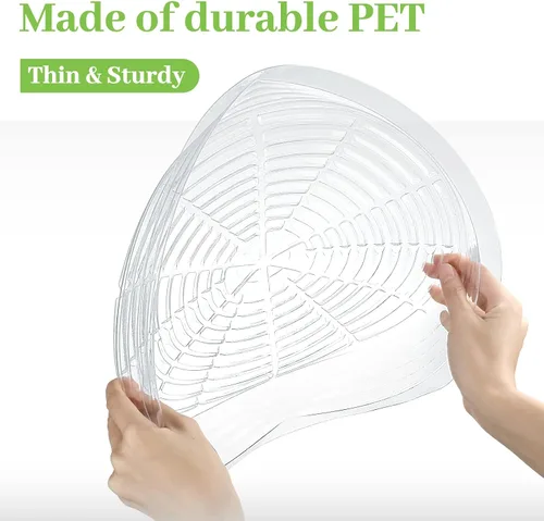 Vista 3 de Shellwei Paquete de 18 platillos de plástico de 16 pulgadas, bandejas de goteo extra grandes para macetas transparentes, bandeja de goteo
