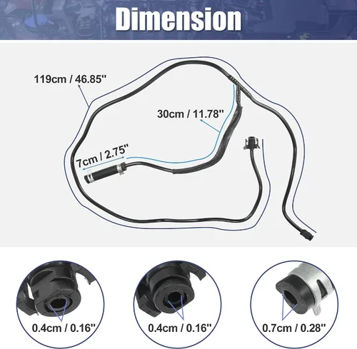 Vista 4 de X AUTOHAUX Manguera del tanque de expansión del desbordamiento del refrigerante del motor para Ford Focus 2.0L L4 2012-2018 Depósito del radiador