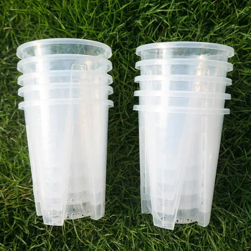 Vista 6 de Maceta Transparente para Orquídeas de Bricolaje – Maceteras Tipo Taza de Té de 3.5 Pulgadas y Cubiertas Elegantes para Phalaenopsis, Suculentas