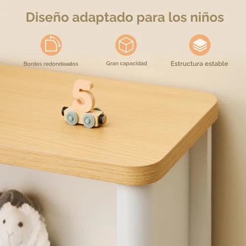 Vista 6 de ONBRILL Estante Organizador de Almacenamiento de 6 Cubos, Estantería y Organizador de Almacenamiento de Juguetes para Habitaciones de Niños, Estante