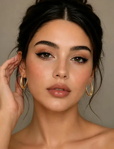 Vista 3 de Pendientes de aro de oro para mujer de moda con poste de plata de Dorado