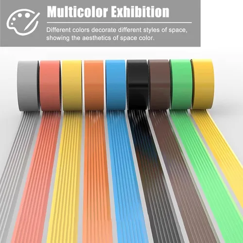 Vista 6 de MPOWRX Non Slip Threshold Transition Strip Wood to Tile, Self-Adhesive Carpet Edge Cover Strip, Flat Floor Gap Connecting Strips for