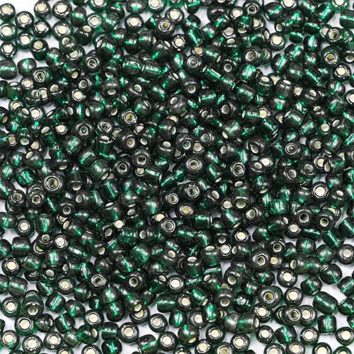 Vista 47 de Bala&Fillic Cuentas de cristal de tamaño 12/0, color verde militar, 0.079 pulgadas (0.079 in), cuentas de semillas con forro plateado transparente