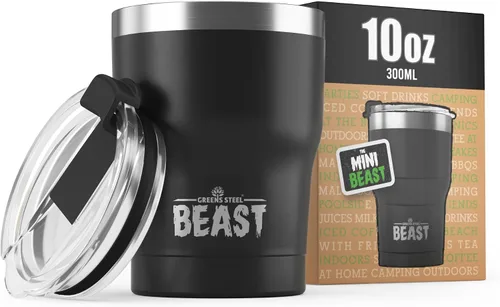 Vista 24 de Beast Vaso de 10 oz de Acero Inoxidable con Aislamiento al Vacío para Café y Hielo de Doble Pared Termo de Viaje (Blanco Ártico)
