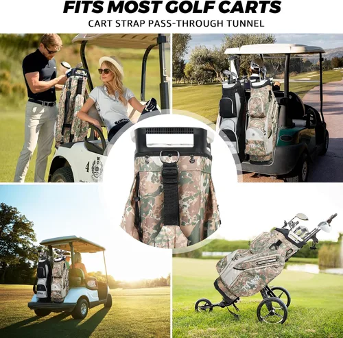 Vista 6 de TIVOR 2026 Golf Cart Bag with 15-Way Full-Length Divider Top, 12 Pockets, Premium Silent Golf Cart Bag with Rain Hood for Men，Fits Jumbo Grips