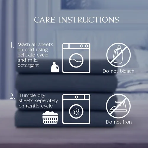Vista 4 de Northwest Ashford Home Essentials Bedding - Juego de sábanas de 4 piezas, tamaño Full, Azul Estate