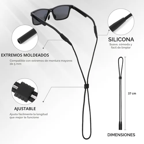 Vista 6 de BANSTLE Glasses Strap - 3 Pcs Adjustable Eyewear String Lanyard Retainer - Eyeglasses Holder Strap for Men, Women and Kids