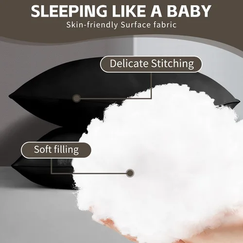 Vista 4 de HIMOON Almohadas de cama para dormir paquete de 4, juego de almohadas refrescantes de tamaño estándar de 4, funda de microfibra de alta gama