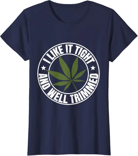 Vista 29 de Weed Cannabis Medical Marihuana I Like It Camiseta ajustada y recortada, Negro, S