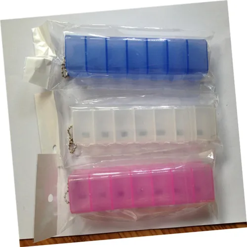 Vista 5 de Healifty Pastillero semanal para ancianos, paquete de 2 recipientes pequeños para pastillas portátiles, estuche diario para personas mayores