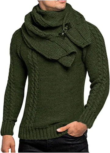 Vista 2 de Sudadera casual para hombre con cuello redondo de manga larga para otoño e invierno