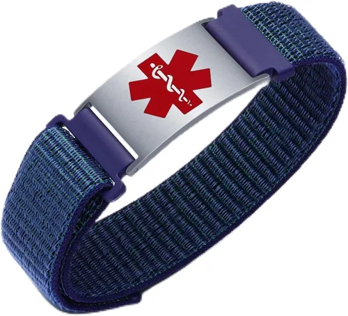 Vista 59 de Pulseras deportivas personalizadas de alerta médica para mujeres y hombres – Pulseras de identificación médica personalizadas con grabado gratuito