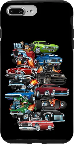Vista 11 de Funda para iPhone 13 Hotrods, autos clásicos, coches musculosos y carros de carreras