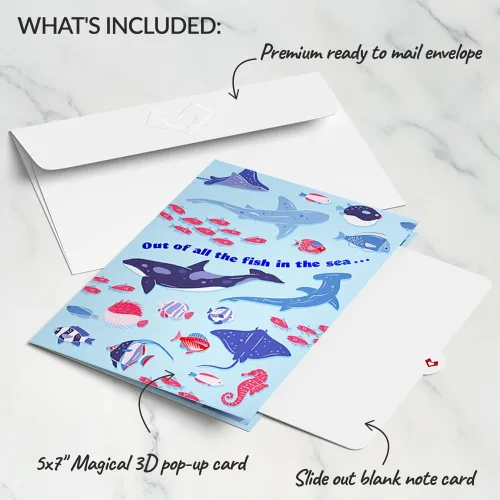 Vista 6 de Lovepop Tarjeta desplegable de amor para ella y él – Tarjetas de felicitación 3D para niños, niñas, hombres y mujeres – I Chews You Shark – Tarjeta