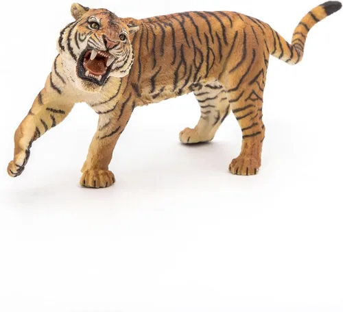 Vista 4 de Papo - Figura realista de tigre rugiente para niños - A partir de 3 años - Colección de depredadores de la selva - Juego educativo de animales