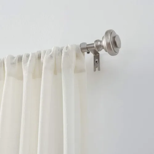 Vista 3 de MODE Simplicity Collection - Juego de cortineros de 5/8 pulgadas de diámetro con pomo de puerta y barra de cortina ajustable de acero para montar