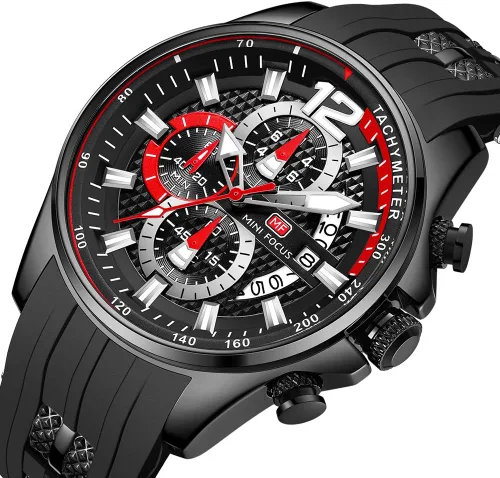 Vista 2 de Relojes de pulsera mini para hombre, cronógrafo de cuarzo con correa de silicona, impermeable, luminoso, con fecha automática