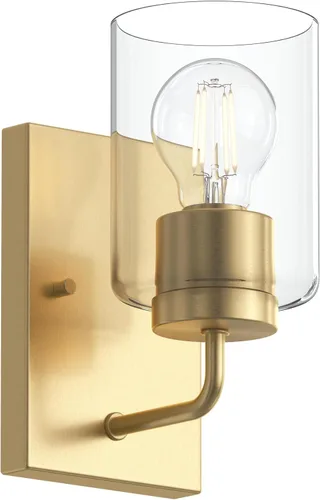 Vista 16 de Progress Lighting Merry Collection - Lámpara de tocador de baño de transición de cristal grabado en níquel cepillado (1 luz)