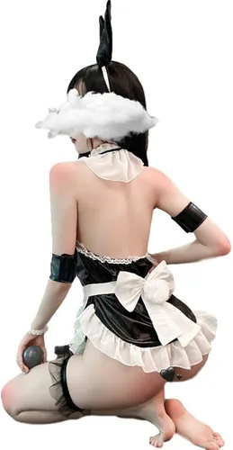 Vista 5 de Jilneed Sexy Cosplay lencería para mujeres linda traviesa criada trajes lencería conjunto para sexo
