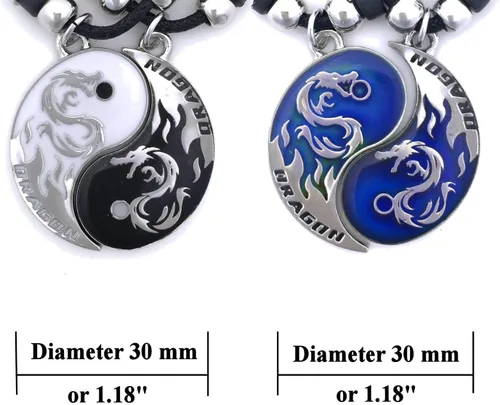 Vista 3 de Tapp Collections Set de 2 colgantes Yin Yang dragón.