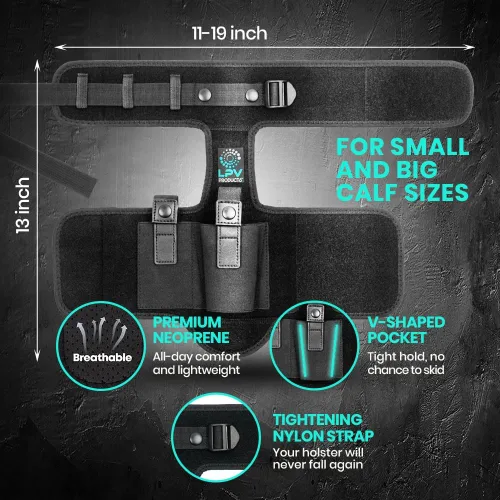 Vista 4 de Funda de tobillo premium para ocultación profunda, 9mm 380 Versión mejorada Cómoda y duradera Se adapta para Glock 43 26 19, Ruger LCP, SIG