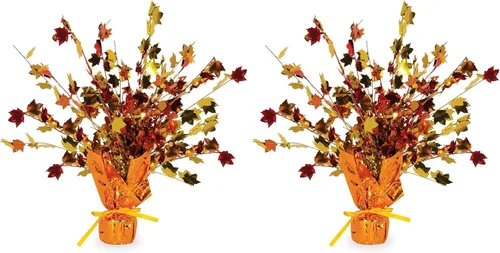 Vista 4 de Fall Leaves Gleam 'N Burst - Centro de mesa para fiesta (1 unidad) (1/paquete)