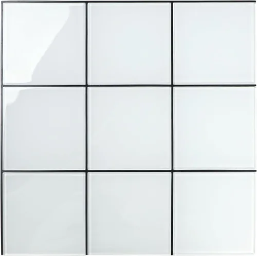 Vista 8 de Azulejo de vidrio negro para despegar y pegar, 12 x 12 pulgadas cuadrado de vidrio de mosaico para pared de cocina y baño (5 hojas, 5 pies cuadrados)