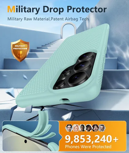 Vista 254 de FNTCASE Funda para iPhone 17 Pro: Fundas delgadas translúcidas de color azul claro compatibles con MagSafe, protección completa de la cámara