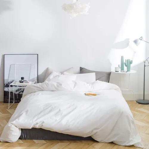 Vista 9 de SUSYBAO - Cobertor tipo duvet de 3 piezas, 100% de algodón natural, tamaño Queen, 1 cobertor con 2 fundas para almohada, calidad de lujo, ultra