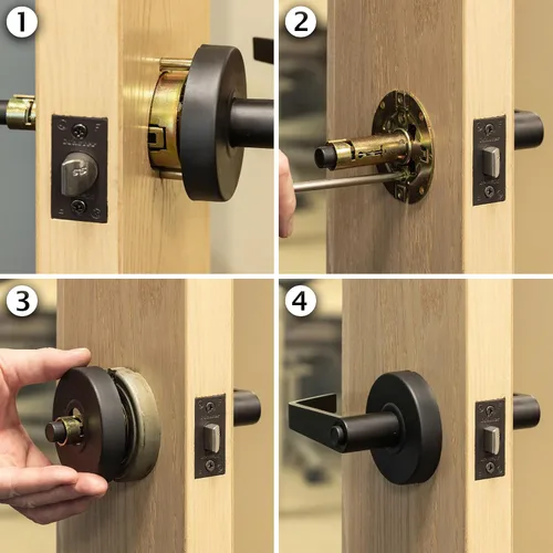 Vista 4 de Master Lock SLCHPV10B - Manija de puerta de privacidad comercial de grado 2, acabado de bronce aceitado