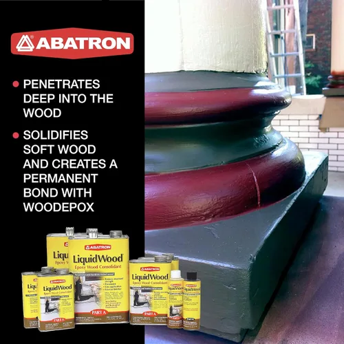 Vista 3 de Abatron LiquidWood - Kit de 2 galones, endurecedor de madera epoxi estructural y resina consolidante de 2 partes.