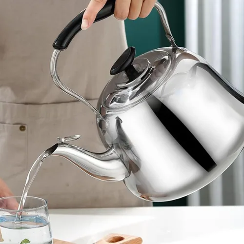 Vista 4 de Hervidor de té silbante, estufa de hervidor de té de acero inoxidable de 2L con mango anti-caliente, ollas de té hirviendo de agua caliente