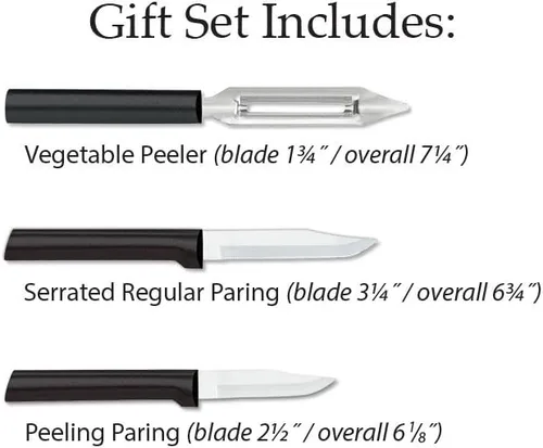 Vista 2 de Rada Cutlery Kitchen Basics - Juego de 3 cuchillos (256), mango negro