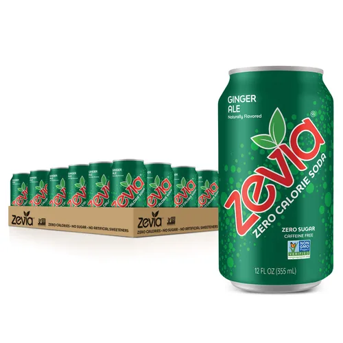 Vista 2 de Zevia Zero Calorie Ginger Ale - Latas de soda (paquete de 24 de 12 onzas + 12 paquetes de 16 onzas)