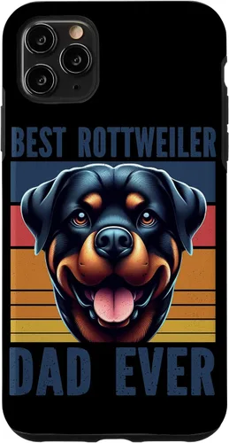 Vista 13 de Rottweiler Dad Rottie Father Dog Parent Father's Day Retro Case for iPhone 16