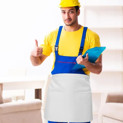 Vista 6 de ARTIBETTER Delantal de trabajo resistente al agua con bolsillo grande, delantal de herramientas de poliéster para hombres y mujeres para cocinar