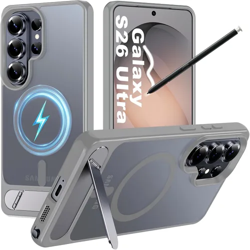 Vista 56 de Hualele - Funda magnética para Samsung Galaxy S24 Plus/S25 Plus con soporte de metal, [compatible con MagSafe]