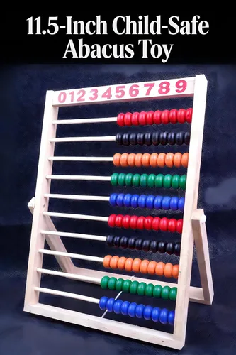 Vista 15 de MAGIKON Marco de números de madera para contar, ábaco de 10 filas para niños que aprenden matemáticas (11-1/2 pulgadas) Wood, 11.5in, 10 rows, 100