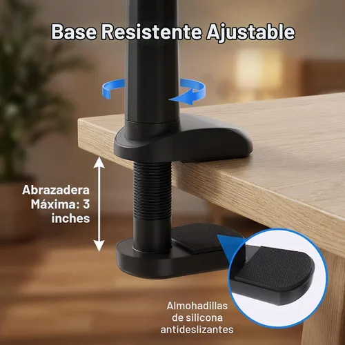 Vista 4 de MAGIPEA Soporte de teléfono de cuello de cisne para cama, soporte flexible de teléfono celular de 34 pulgadas para escritorio, soporte de abrazadera